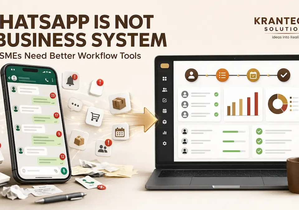 Business automation for SMEs transforming WhatsApp messages into an organized workflow system.